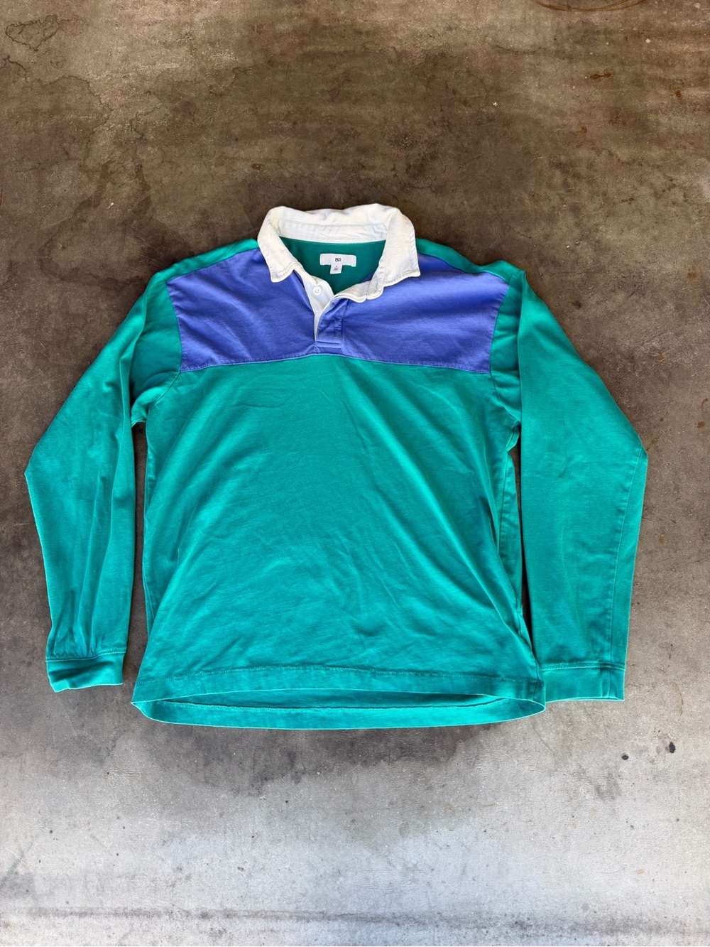 PB. Polo Rugby Teal/Purple Striped Long Sleeve Shirt Men’s Medium